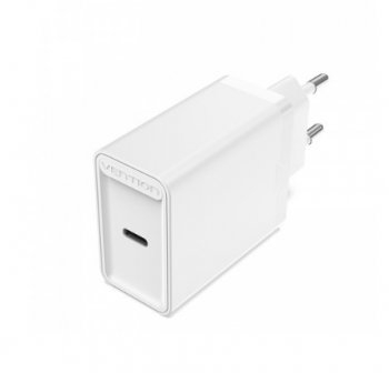 Зарядка USB-устройств Vention <FADW0-EU> USB (Вх. AC100-240V, Вых.DC5/9/12V, 20W, USB-C)