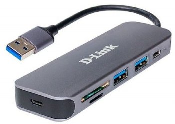 Концентратор USB 3.0 D-Link DUB-1325/A2A 2порт. серый