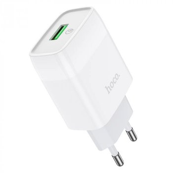 Зарядка USB-устройств HOCO C72Q Glorious QC3.0 1xUSB-A, белый 6931474732514
