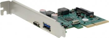 Контроллер Orient AM-U3142PE-AC (RTL) PCI-Ex4, USB3.2 1 port-ext, USB3.2-C1 port-ext