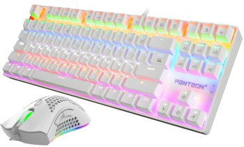 Комплект клавиатура + мышь Jet.A Panteon GS800 White (87 КЛ.Кл-ра, USB+Мышь 7кн, Roll) клавиатура механическая