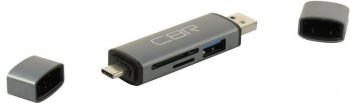 Картридер CBR <Gear> USB-C/USB3.0 MMC/SDHC Card Reader/Writer+USB3.0