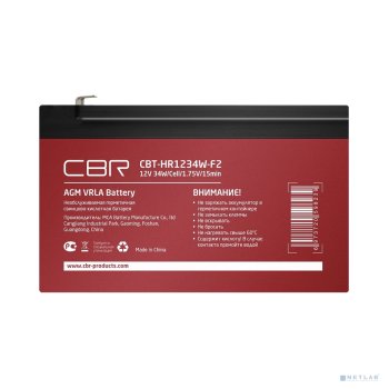Аккумулятор для ИБП CBR ная VRLA батарея CBT-HR1234W-F2 (12В 8Ач), клеммы F2