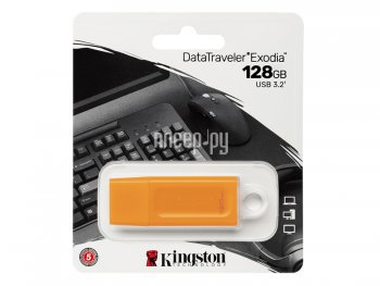 Накопитель USB 128Gb - Kingston DataTraveler Exodia Orange KC-U2G128-7GO