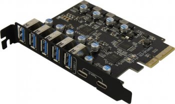 Контроллер [NEW] KS-is <KS-800> (RTL) PCI-Ex4, USB3.2 5 port-ext, USB-C 2 port-ext