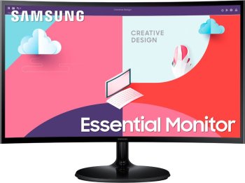 Монитор 23.8" Samsung S24C360EAI (VA, 75Hz,  Curved LED, 1920x1080, D-Sub, HDMI)