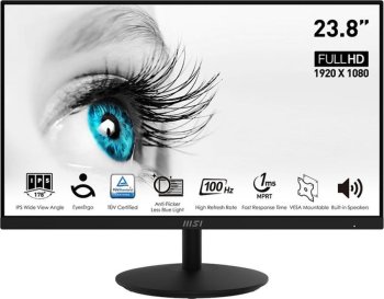 Монитор 23.8" MSI Pro MP242A <Black> (IPS, 100Hz, LCD, 1920x1080, D-sub, HDMI DP)