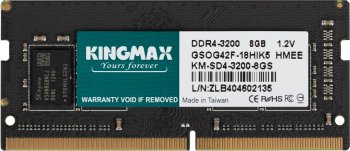 Оперативная память для ноутбуков 8Gb 3200MHz Kingmax KM-SD4-3200-8GS RTL PC4-25600 CL22 SO-DIMM 260-pin 1.2В dual rank Ret