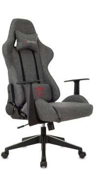 Кресло для геймера Zombie Neo серый 3C1 с подголов. крестов. пластик