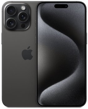 Смартфон Apple A3105 iPhone 15 Pro Max 1Tb черный титан моноблок 3G 4G 1Sim 6.7" 1290x2796 iOS 17 48Mpix MU6Y3J/A