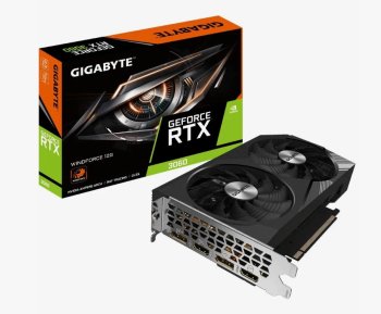 Видеокарта 12048 Мб <PCI-E> GDDR6 GIGABYTE GV-N3060WF2-12GD (RTL) 2xHDMI+2xDP <GeForce RTX3060>