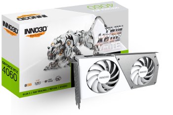 Видеокарта N40602-08D6X-173051W INNO3D RTX4060 TWIN X2 OC WHITE 8GB GDDR6 128-bit DPx3 HDMI 2FAN RTL