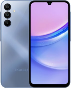 Смартфон Samsung SM-A155F Galaxy A15 128Gb 4Gb синий моноблок 3G 4G 2Sim 6.5" 1080x2340 Android 14 50Mpix SM-A155FZBDCAU