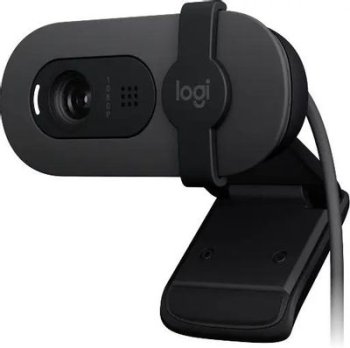 Веб-камера Logitech HD Webcam Brio 90 графитовый 2Mpix (1920x1080) USB2.0 с микрофоном (960-001581)