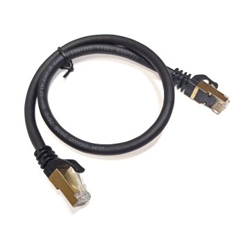 Кабель SFTP 4 26AWG пары cat7 copper rounded 0.5м черный RJ-45 (m)-RJ-45 (m) 10 Гбит/с