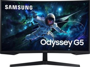 Монитор Samsung 27" Odyssey G5 S27CG550EI черный VA LED 1ms 16:9 HDMI 300cd 2560x1440 165Hz FreeSync DP Quad 2K (1440p) USB 4.1кг (LS27CG550EIXCI)