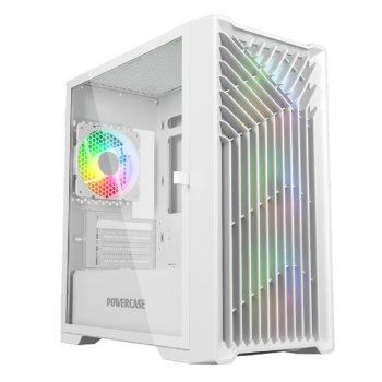 Корпус Powercase Mistral Micro X4W, Tempered Glass, 4х 120mm 5-color fan, белый, mATX (CMMXW-L4)