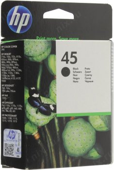 Картридж HP 51645AE (№45) Black для DJ 1125c / 1180c / 1220C / 612(2 / 7) / 9300, PhSm P1(0 / 1)00 / 1218, OJ G55(повыш.ёмкост