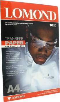 Бумага Lomond A4 140 г/м2 10 листов термотрансферная для светлых тканей (0808411)