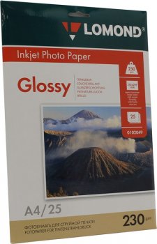 Бумага Lomond 230г/м2 А4 25л.глян.одностор.