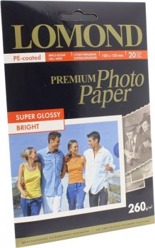 Бумага LOMOND 1103102 (10x15см, 20 листов, 260 г/м2) фото суперглянец