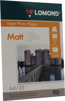 Бумага Lomond A4 90 г/м2 25 листов матовая односторонняя (0102029)