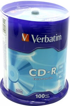 Диск CD-R Verbatim 700Mb 52x sp. <уп.100 шт.> на шпинделе