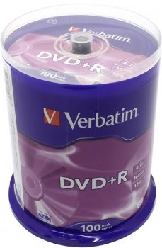 Диск DVD+R Verbatim 4.7Gb 16x (100 шт) <43551>