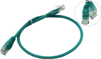 Кабель UTP Patch Cord кат.5е 0.5м, зеленый