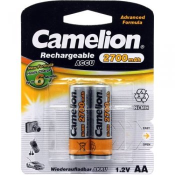 Аккумулятор Camelion NH-AA2700BP2 (1.2V, 2700mAh) NiMH, Size "AA" <уп. 2 шт.>