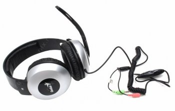 Наушники с микрофоном Genius HS-05A (с регулятором громкости)