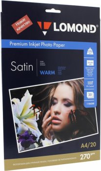 Бумага LOMOND 1106200 (A4, 20 листов, 270 г/м2) фото сатин