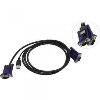 Кабель для KVM D-Link <DKVM-CU> (USB A+VGA15M, 1.8м)