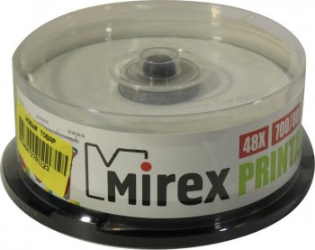 Диск CD-R Mirex Printable 700Mb 48x (уп. 25 шт.) на шпинделе