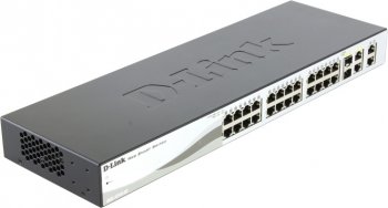 Коммутатор D-Link <DES-1210-28 /B1A> 28-port (24UTP 100Mbps + 2UTP 1000Mbps + 2Combo 1000BASE-T/SFP)