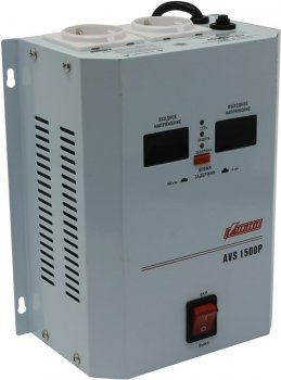 Стабилизатор напряжения Powerman AVS 1500 P (вх.110-260 В, вых.220 В ± 8%, 1500ВА, 2 розетки Euro)