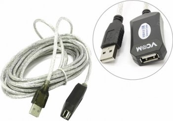 Кабель VCOM <VUS7049-5м> удлинительный активный USB2.0 <A-->A> 5м