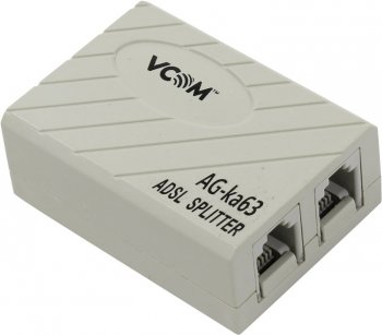 Сплиттер VCOM <AG-ka63> ADSL Splitter (AnnexA, вход 1xRJ-12, выход 2xRJ-12)