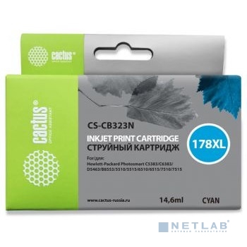 Картридж Cactus CS-CB323 (№178XL) Cyan для hp B8553/C5383/6383/D5463