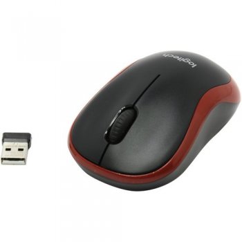 Мышь беспроводная Logitech M185 Red Wireless Mouse <910-002240> (RTL) USB 3btn+Roll уменьшенная