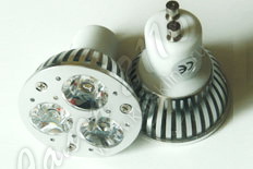 Светодиодная лампа LP-S-GU10-3x1-W-H (AC85-265в, холодный белый, 3*1Вт, 270Лм, 6500К, 38 град)