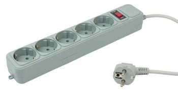 Сетевой фильтр PC PET AP01006-1.8-G 1.8м (5 розеток, EURO, EURO/RUS), серый 619889