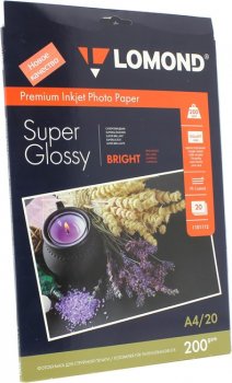 Бумага LOMOND 1101112 (A4, 20 листов, 200 г/м2) фото суперглянец