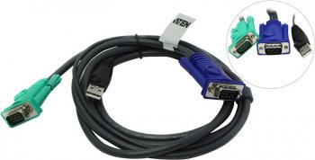 Кабель для KVM ATEN <2L-5202U> (VGA15M+USB-> SPHD-15/18M, 1.8м)
