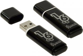 Накопитель USB SmartBuy Glossy <SB16GBGS-K> USB2.0 Flash Drive 16Gb (RTL)