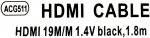 Кабель AOpen &lt;ACG511-1.8м&gt; HDMI to HDMI (19M -19M) 1.8м ver1.4