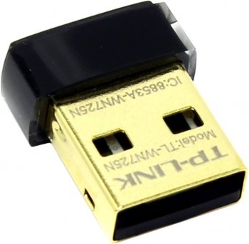 Адаптер беспроводной связи TP-LINK <TL-WN725N> Wireless N USB Nano Adapter (802.11b / g / n, 150Mbps)