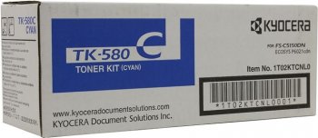 Картридж Kyocera 1T02KTCNL0 TK-580C голубой для FS-C5150DN (2800стр.)