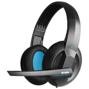 Наушники с микрофоном SVEN AP-680MV <Black-Blue> (с регулятором громкости, шнур 2.5м)