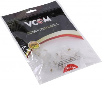 Коннектор RJ-45 для UTP кабеля 5cat. VCOM 100 штук в упаковке (VNA2200)